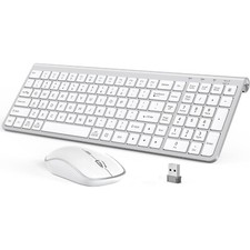 Wireless Keyboard and Mouse Combo - Full Size Slim Thin Keyboard Mouse 104 Keys
