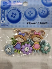 Dress It Up Happy Face Flower Fairies Buttons & Embellishments - 3D Detailed 080