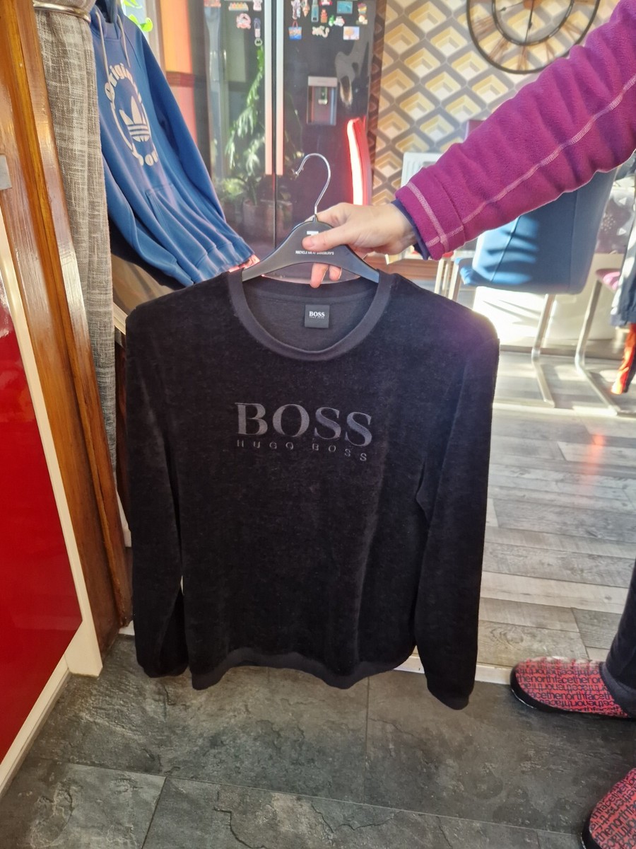 Mens Hugo Boss Velvet Look Sweatshirt Size Medium UK