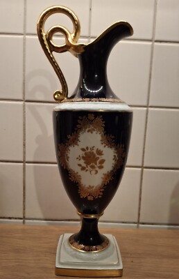 Vase Echt Scharffeuer, Kobalt Gold Emperial AK-Kaiser