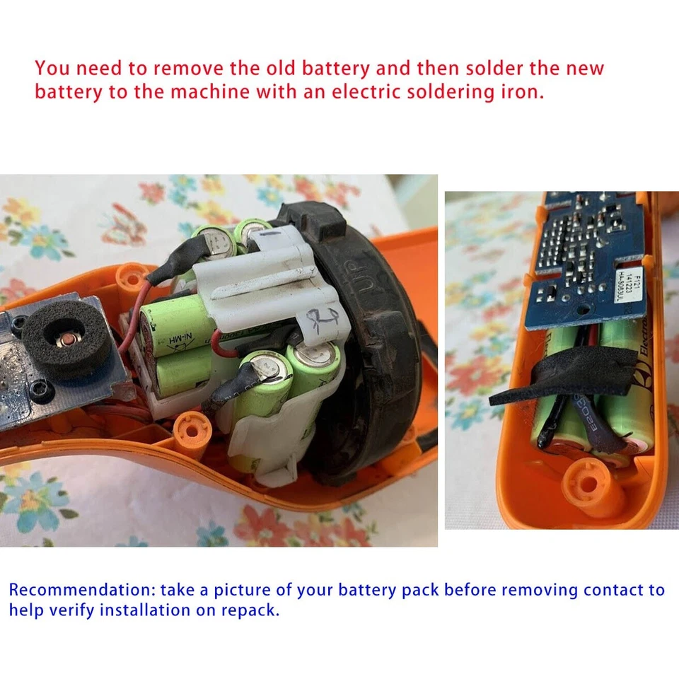 Paquete de baterías para aspiradora Electrolux 12V EL2029 TIPO A 2000MAH Foto 3 de 3