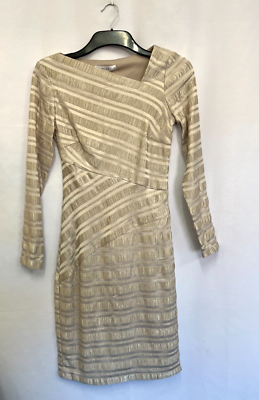 Reiss Champagne Fitted Dress Size 6 | eBay UK