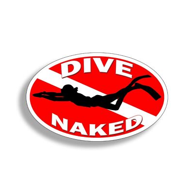 Scuba Dive Naked Flag Diver Down Sticker Decal