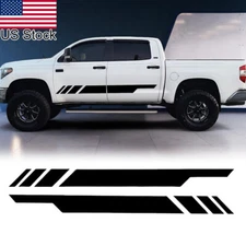 2pcs Black Stripe Side Body Skirt Door Vinyl Decal Sticker Decor For Ford Ram