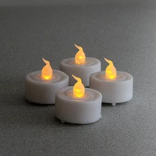 Flameless Tea Lights Set Of 4  Batteries Included  6 Hour Timer