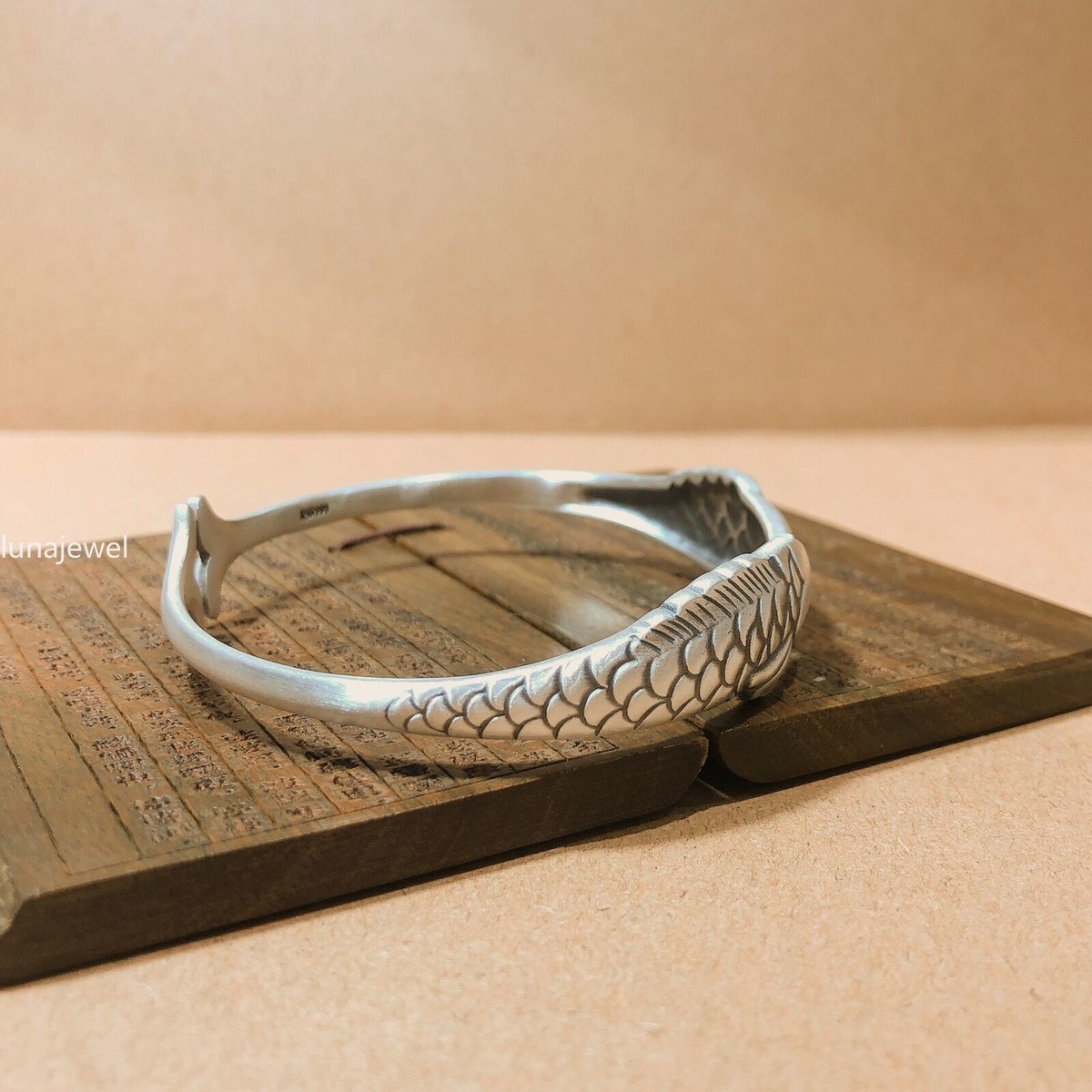 Pure S999 Sterling Silver 999 Carp Fish Bracelet Bangle Women Men