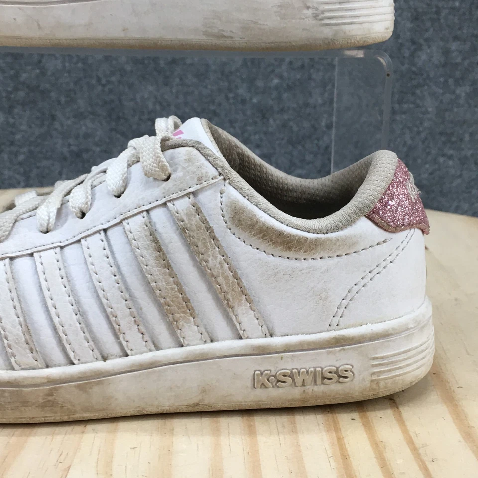 K-swiss Zapatos Juveniles 1 Tenis Cuero Blanco Con Cordones Informales Parte Superior Baja 55612-175-M Foto 3 de 4