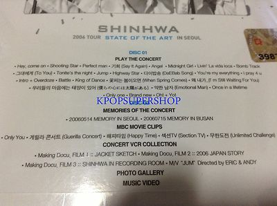 Shinhwa 2006 Tour State of the Art in Seoul DVD NEW SEALED OOP