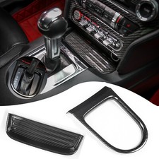 Interior Gear Shift Panel Frame Cover Trim Kit For 15 Ford Mustang Carbon Fiber