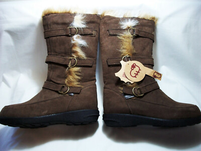 NEW LAMO BROWN SUEDE LEATHER ZIPPER & BUCKLE CLOSURE BOOTS SIZE 10