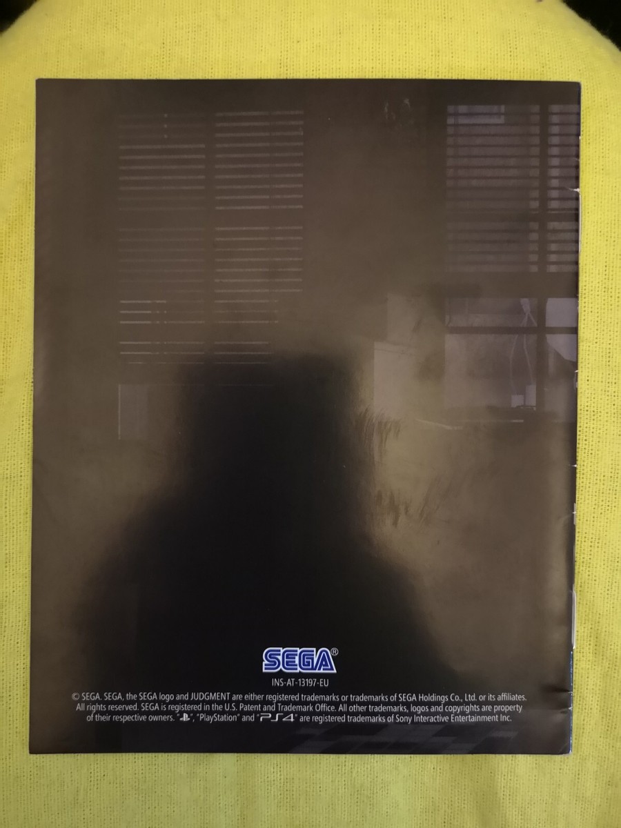 MANUAL ONLY Judgment PS4 *99p FLASH SALE* UK