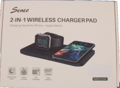 Seneo 2 in 1 Dual Wireless Charging Pad Stand Watch Dock For iPhone iWatch NEW