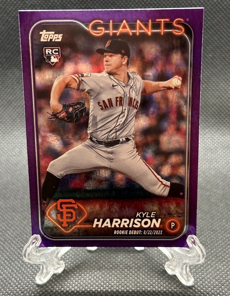 2024 Topps Update Series - Kyle Harrison Rookie Debut Purple Holo RC /799 #US83