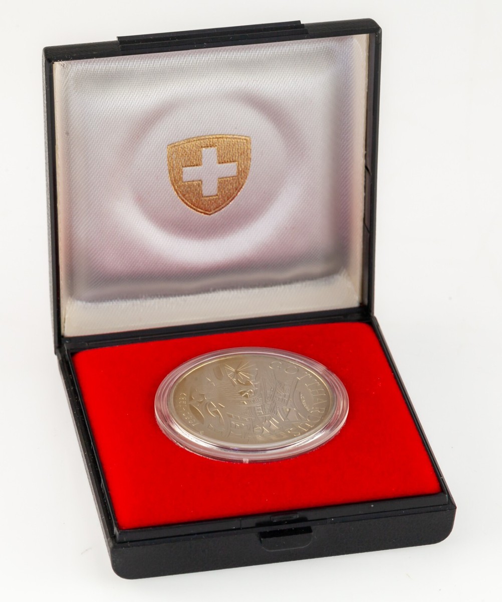 1982 Switzerland Commemorative 5 Franc Gotthard Railway Coin w