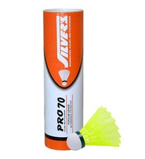 Silver's Nylon Shuttle Cock Pro-70, Pack of 6 Yellow 