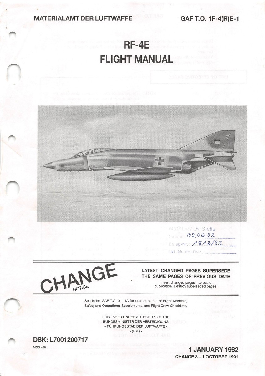 RF-4E Flight Manual F-4 Phantom II Pilot's Operating Instructions