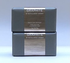 3 BATH  BODY WORKS Men's Collection Shea Butter Cleansing Bar GRAPHITE