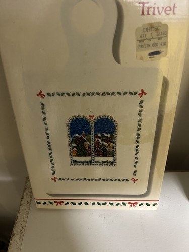 Christmas Tree Ceramic Trivet Cutting Board Vintage Hanging Decor 6 x 12" Japan - Picture 8 of 9