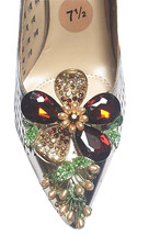 Brown Color Rhinestone Shoe Clips 2 pcs , Clips for Shoes, Shoe Accessories