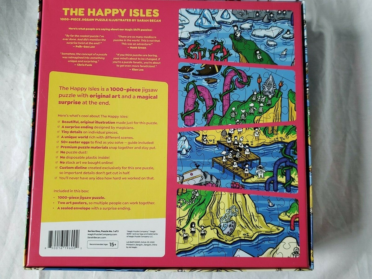 100% COMPLETE MAGIC PUZZLE COMPANY THE HAPPY ISLES 1000 PIECES