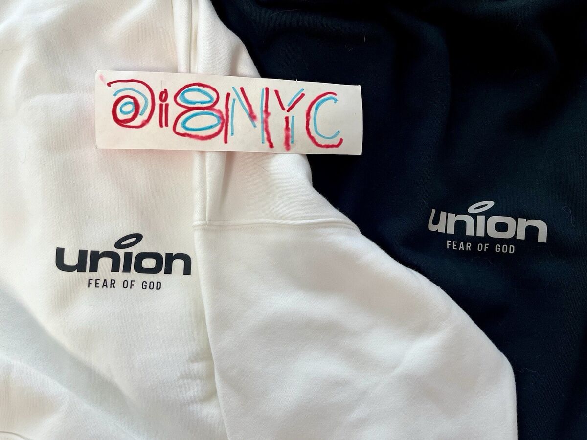 SET OF 2 - Rare FEAR OF GOD x UNION 30 Yr Vintage Hoodie B/W SET OF 2 - Rare FEAR OF GOD x UNION 30 Yr Vintage Hoodie B/W