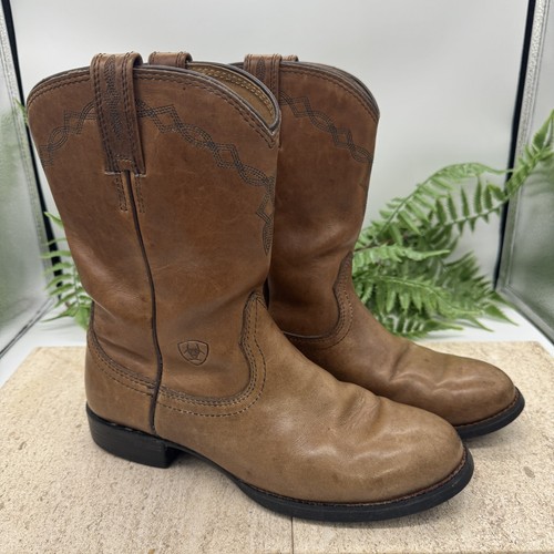 Herren Ariat Heritage Roper Stiefel Herren 8 B Western Rodeo Rancher Braun Leder - Bild 4 von 18