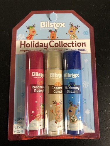 Blistex Holiday Collection, Rudolph, Comet, Blitzen - 3 Sticks (NEW) - Picture 1 of 4