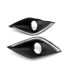 Pair Fog Light Cover Bezels Trim Left&Right For 2017-2019 Mitsubishi Outlander