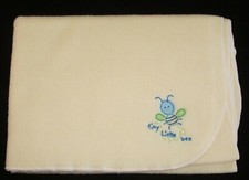 Vintage Carters Yellow Tiny Little Bee Fleece Baby Blanket