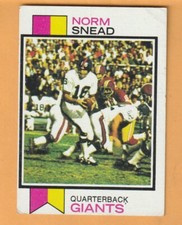 Norm Snead New York Giants 1973 Topps #515 Wake Forest Demon Deacons Creased