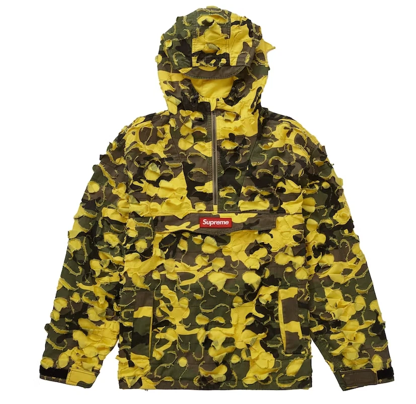 Veste Supreme Griffin Anorak jaune camouflage taille XL FW22 flambant neuve 100 % authentique