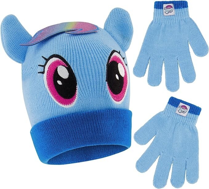 Hasbro My Little Pony Set cappelli invernali e guanti per bambine bambine 4 7 anni