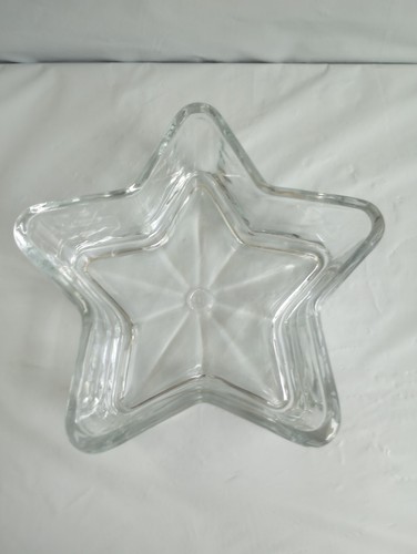 Libbey Star-Shaped Clear Heavy Glass Bowl Candy/Trinkets Dish 6"