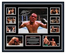 NATE DIAZ UFC SIGNED PHOTO LIMITED EDITION FRAMED MEMORABILIA