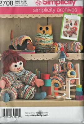 Vintage Style YO-YO FABRIC TOYS from SIMPLICITY Archives Pattern 2708-CUTE TOYS!