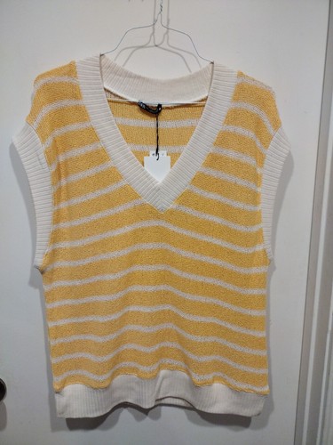 NWT Zara Yellow \u0026 White Striped 