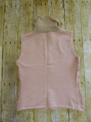 Casch Vintage 90s Turtleneck Knit Tank Top Ramie Cashmere Blend Pink Beigh Small - Picture 3 of 10
