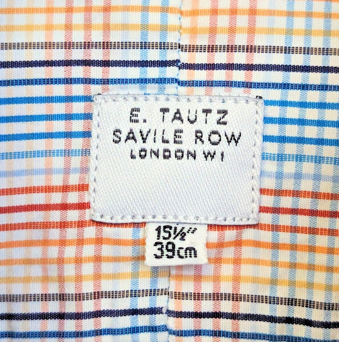 Camicia E. Tautz 15 5 piccola nuova non indossata fila Savile