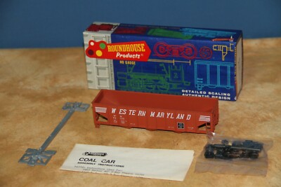 Roundhouse HO 40' 3 Bay Hopper Coal Car Red Plastic Unassembled NOS