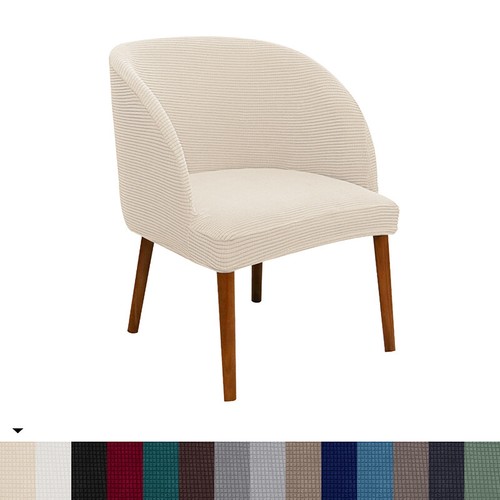 Cubierta de silla con respaldo curvo polar elástico asiento silla protector comedor - Imagen 16 de 26
