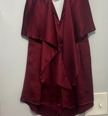 Blue Blush Burgundy Sleeveless Regular Bridesmaid Dress Size S
