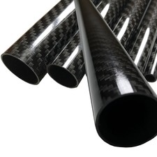 2 Carbon Fiber Tube - 25mm x 23mm x 1000mm. Pure 3K - Glossy Finish Tubes. ...