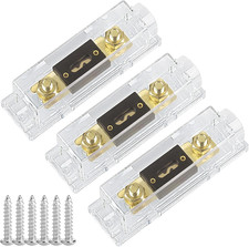 3 Pack Car 30 AMP ANL Fuse Holder Kit + 30A Fuses 0/2/4/8 Gauge AWG Fuse Block f