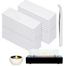 24pcs Ceramic WoolWick for Tabletop Fire Pit, Bioethanol Compatible Wick