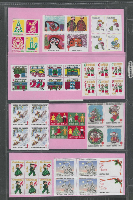 Lot #X22 Xmas Seal Collection Of Blocks Of 4, 6 & 8 20 Different Blocks Qty Of--