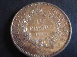 PIÈCE 10 F. HERCULE ARGENT ANNÉE 1965
