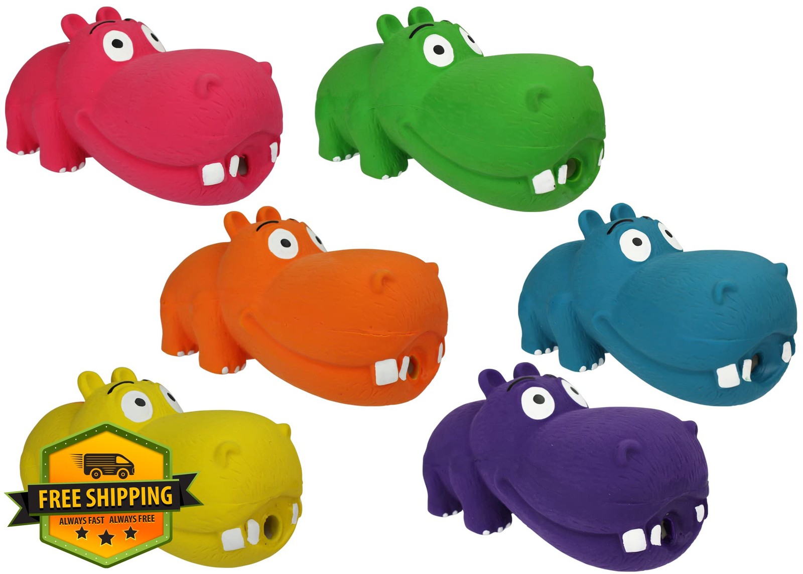 Multipet Hippopotamus Grunting Dog Toy 8 Inch Assorted Large Breed