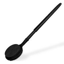 Dual Silicone Shower Brush Telescopic - Massage Exfoliating Back Scrubber Tool