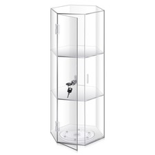 24'' H Rotating Jewelry Display Case with Lock and Keys, 360-degree Locking A...