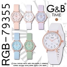 G&B Slim Ultra-Thin Unisex Quartz Watch Plastic Strap Minimalist 30m New